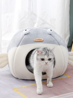 Fish Cat Cave Bed